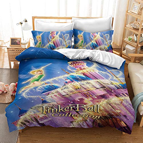 CHAOSE-DEB Bettbezug, Tinker Bell, 3-teiliges Hochwertiges Bedrucktes Mikrofaser-Bettwäsche-Se t, Modernes Design Mit Weichheit Und Komfort (Fantasie 03,135 x 200 cm) CHAOSE-DEB Bettbezug, Tinker Bell, 3-teiliges Hochwertiges Bedrucktes Mikrofaser-Bettwäsche-Se t, Modernes Design Mit Weichheit Und Komfort (Fantasie 03,135 x 200 cm)