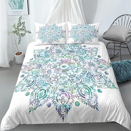 QBIDCSX Bettwäsche 135x200 Drucken Kinderbettwäsche Bettwäsche Set für Kinder Mädchen, Weiche und Angenehme Mikrofaser Bettbezüge 135x200 cm mit Reißverschluss + 2 Kissenbezug 80x80 cm