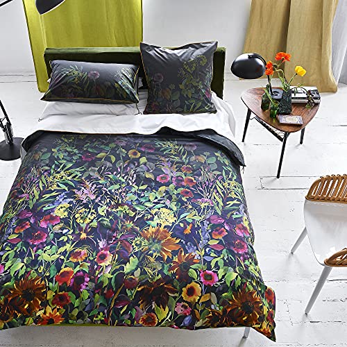 Designers Guild Indian Sunflower Bettbezug, Baumwolle, Graphit, 140 x 200 cm