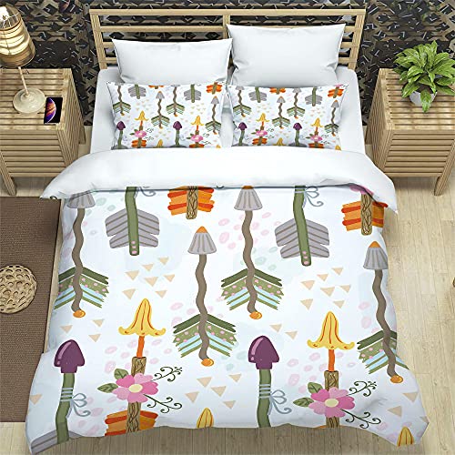 LUYAPOND Bettwäsche 140x200 Gedrehter Pfeil Bettwäsche Set, Mikrofaser Bettbezüge, 1 Bettbezug mit Reißverschluss + 1 Kissenbezug 80x80 cm