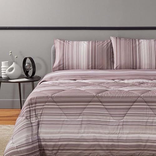 Zucchi - Bettwäsche-Set für Doppelbett, Bettlaken und Spannbetttuch, 2 Kissenbezüge aus Achat, M1 reine Baumwolle