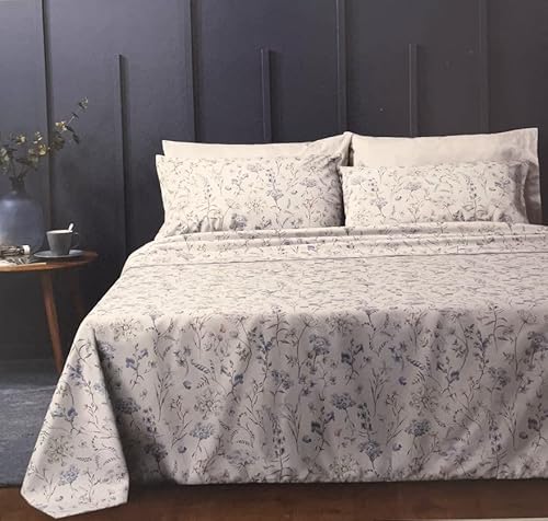 Zucchi - Bettwäsche-Set mit Rüschen, Spannbettlaken und 2 Kissenbezüge, Lila C2, Doppelbett, aus reiner Baumwolle, hergestellt in Italien