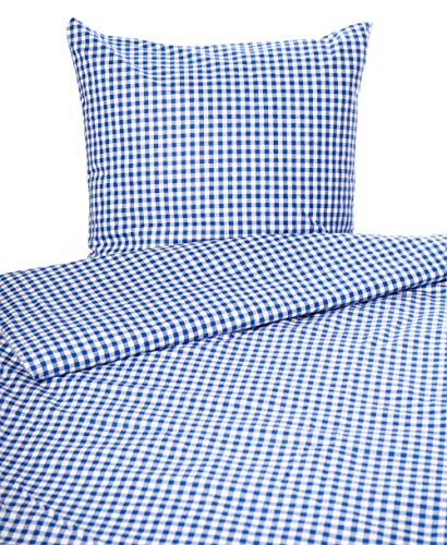 texpot Bettwäsche Landhaus Karo blau kariert Bauern 155x220 cm + 80x80 cm 20 mm Karo