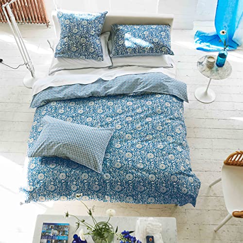 Designer Guild Bettbezug aus Baumwollperkal, Bedruckt, Shaqui-Porzellan, 260 x 240 cm