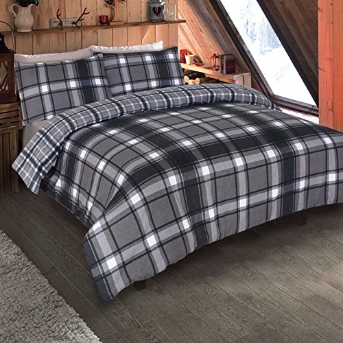 Dreamscene Double, Cotton, Grey White Black Check, Doppelbett