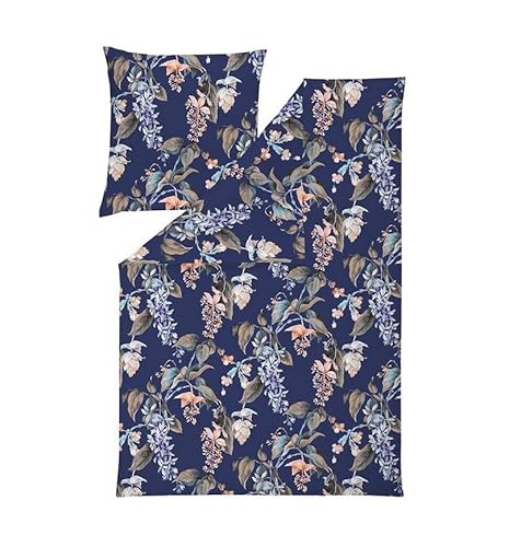 ESTELLA Mako Interlock Jersey Bettwäsche Kalea135 x 200 cm / 80 x 80 cm 6952-606 Indigo