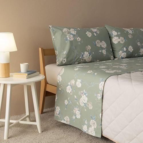 Zucchi Bettwäsche-Set für Doppelbett, Perkal, Baumwolle, Peony, Salbeigrün Zucchi Bettwäsche-Set für Doppelbett, Perkal, Baumwolle, Peony, Salbeigrün