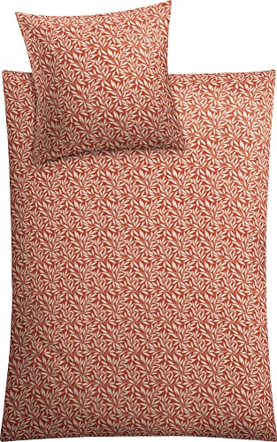 Kleine Wolke Bettwäsche Salvia Mako-Satin Ziegelrot Größe 135x200 cm (80x80 cm)