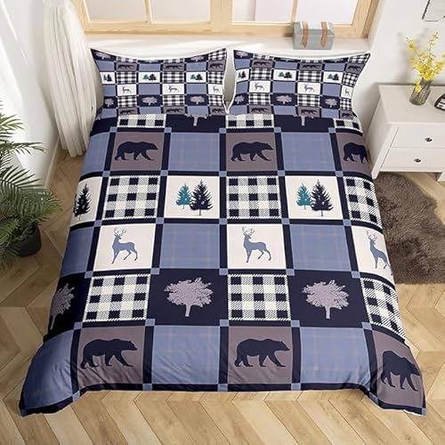 EXSANLIEAY BlüMchen Bettwäsche 155x220 - Grau Wendebettwäsche, Weiche & Atmungsaktiv Microfaser Bettbezug + 2 Kissenbezug 80x80, Angenehme bettwäsche-Sets, 3 Teiligmit Reißverschluss