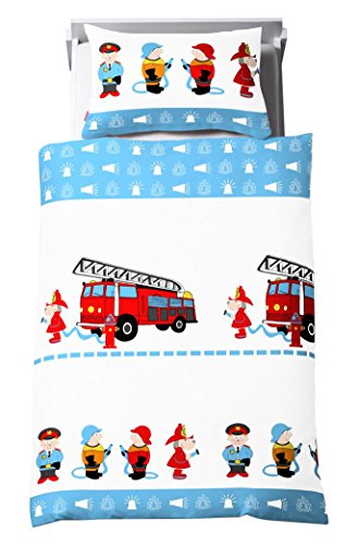 Bettwäsche Biber Feuerwehr Polizei 135 x 200; 80 x 80 100/% Baumwolle kids love