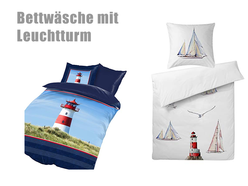 Maritime Bettwasche Hamburg Mit Stickerei Leuchtturm